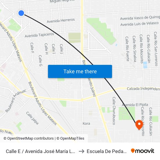 Calle E / Avenida José María Larroque to Escuela De Pedagogia map