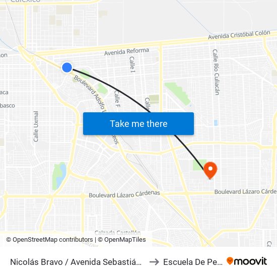 Nicolás Bravo / Avenida Sebastián Lerdo De Tejada to Escuela De Pedagogia map