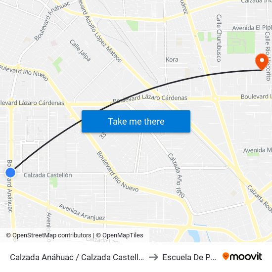 Calzada Anáhuac / Calzada Castellón O Islas Malvinas to Escuela De Pedagogia map