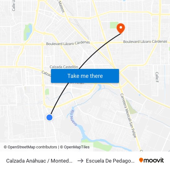 Calzada Anáhuac / Montedoro to Escuela De Pedagogia map