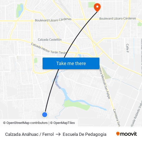 Calzada Anáhuac / Ferrol to Escuela De Pedagogia map