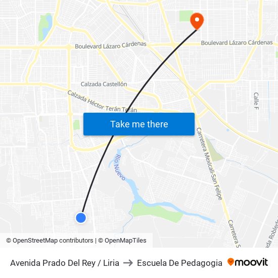 Avenida Prado Del Rey / Liria to Escuela De Pedagogia map