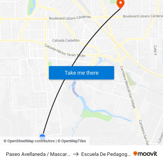 Paseo Avellaneda / Mascardi to Escuela De Pedagogia map