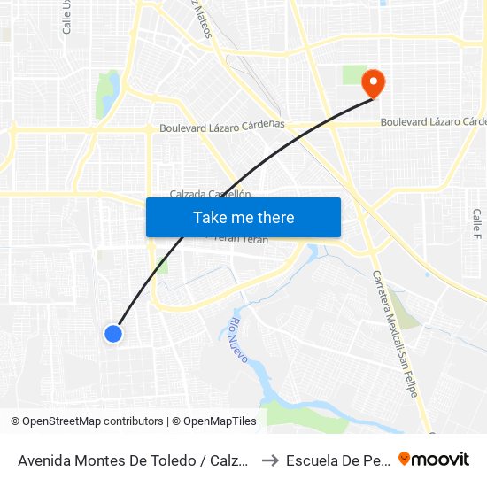 Avenida Montes De Toledo / Calzada De Los Reyes to Escuela De Pedagogia map