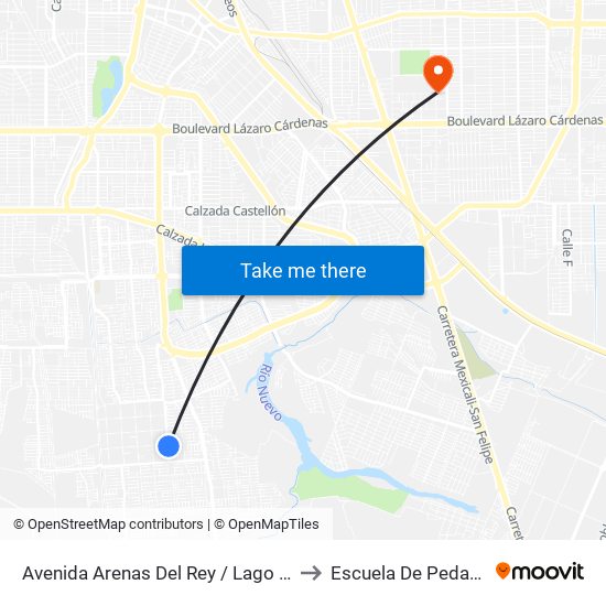 Avenida Arenas Del Rey / Lago Cuitzeo to Escuela De Pedagogia map