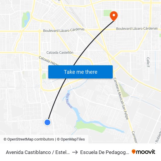 Avenida Castiblanco / Estella to Escuela De Pedagogia map