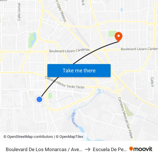 Boulevard De Los Monarcas / Avenida Corona Real to Escuela De Pedagogia map