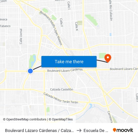 Boulevard Lázaro Cárdenas / Calzada De Los Presidentes to Escuela De Pedagogia map