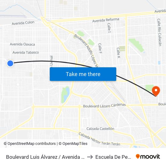 Boulevard Luis Álvarez / Avenida Tierra Blanca to Escuela De Pedagogia map