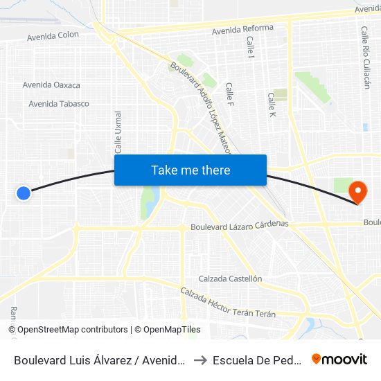 Boulevard Luis Álvarez / Avenida Tanzania to Escuela De Pedagogia map