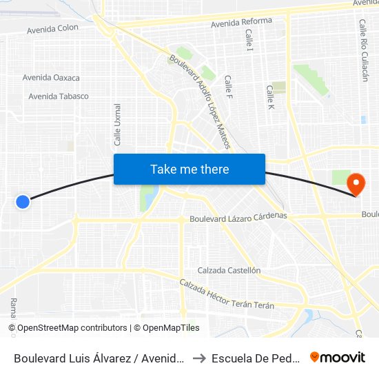 Boulevard Luis Álvarez / Avenida Médicos to Escuela De Pedagogia map