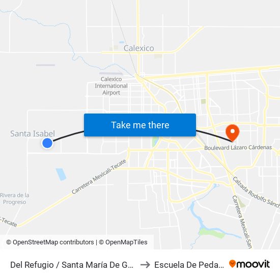 Del Refugio / Santa María De Guadalupe to Escuela De Pedagogia map