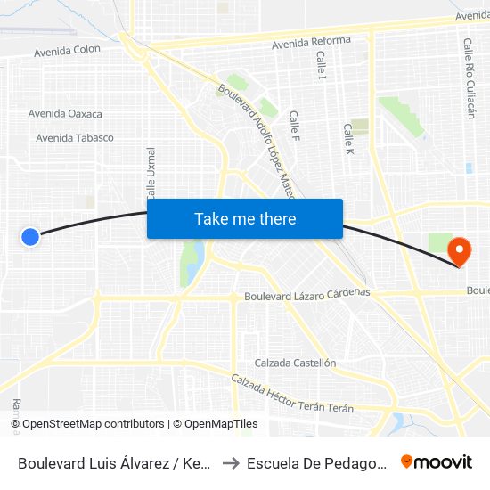 Boulevard Luis Álvarez / Kenia to Escuela De Pedagogia map