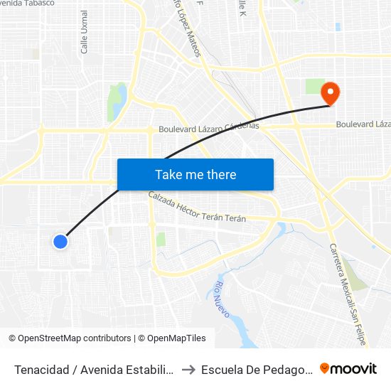 Tenacidad / Avenida Estabilidad to Escuela De Pedagogia map