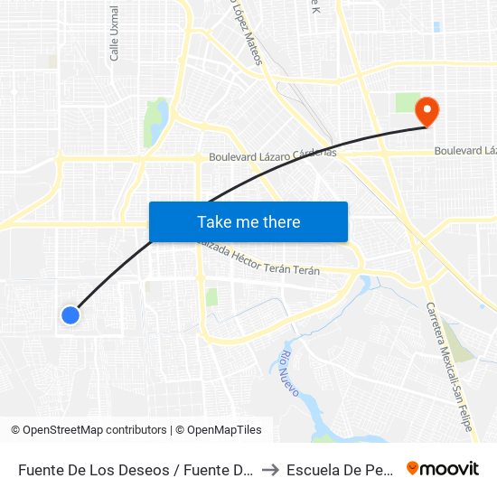 Fuente De Los Deseos / Fuente De Los Tritones to Escuela De Pedagogia map