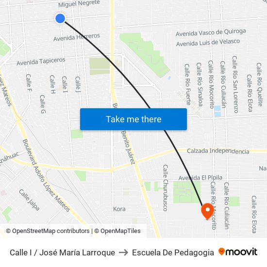 Calle I / José María Larroque to Escuela De Pedagogia map
