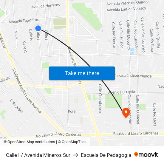 Calle I / Avenida Mineros Sur to Escuela De Pedagogia map