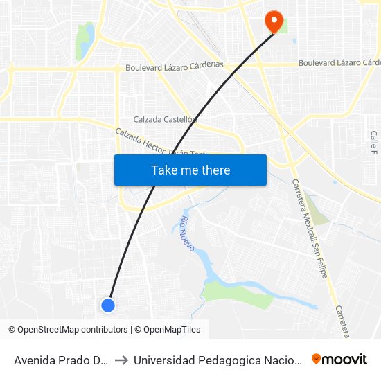 Avenida Prado Del Rey / Abres to Universidad Pedagogica Nacional, Unidad 021 Mexicali map