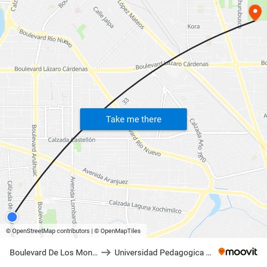 Boulevard De Los Monarcas / Leonardo Da Vinci to Universidad Pedagogica Nacional, Unidad 021 Mexicali map