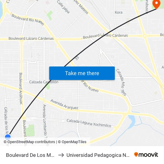 Boulevard De Los Monarcas / Corona Real to Universidad Pedagogica Nacional, Unidad 021 Mexicali map