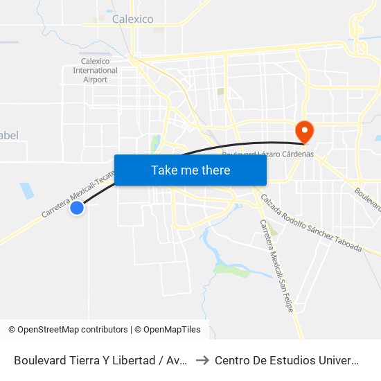 Boulevard Tierra Y Libertad / Avenida Lázaro Cárdenas to Centro De Estudios Universitarios Xochicalco map