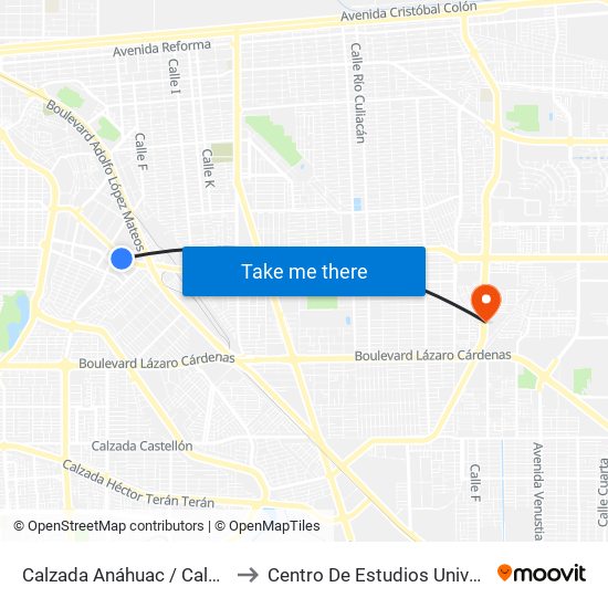 Calzada Anáhuac / Calzada Independencia to Centro De Estudios Universitarios Xochicalco map