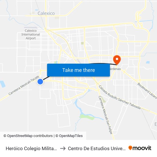 Heróico Colegio Militar / Antonio Medina to Centro De Estudios Universitarios Xochicalco map