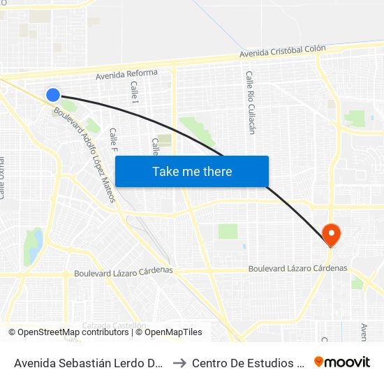 Avenida Sebastián Lerdo De Tejada / Pedro Pérez Y Ramírez to Centro De Estudios Universitarios Xochicalco map