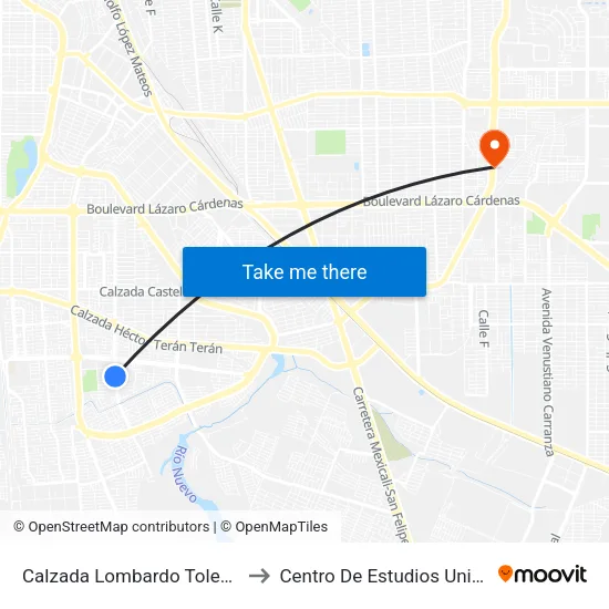 Calzada Lombardo Toledano / Basquetbolistas to Centro De Estudios Universitarios Xochicalco map
