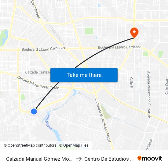 Calzada Manuel Gómez Morín / Calzada Lombardo Toledano to Centro De Estudios Universitarios Xochicalco map