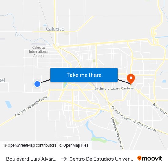 Boulevard Luis Álvarez / Arquitectos to Centro De Estudios Universitarios Xochicalco map