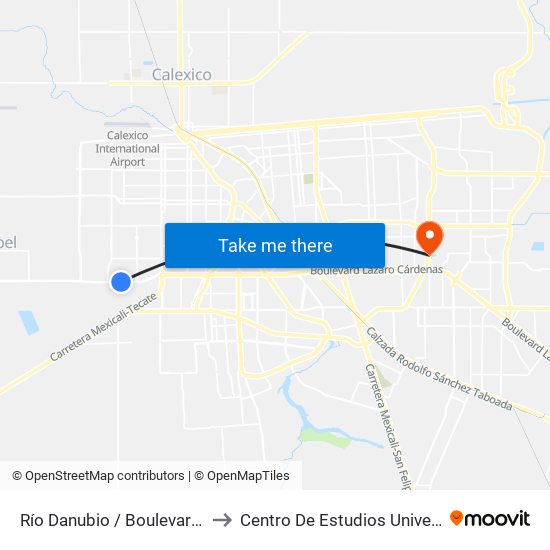 Río Danubio / Boulevard Lázaro Cárdenas to Centro De Estudios Universitarios Xochicalco map