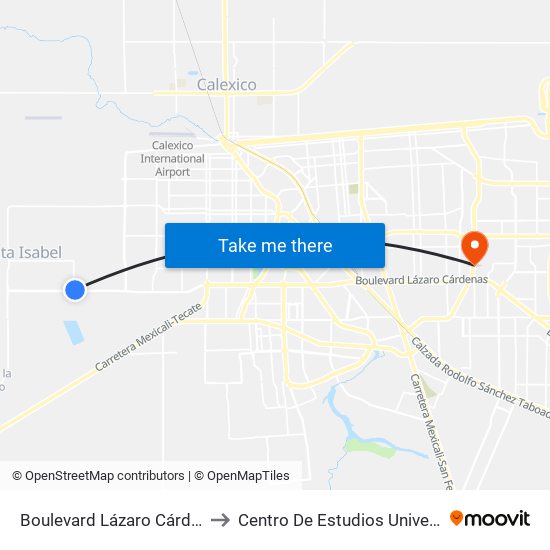 Boulevard Lázaro Cárdenas / San Ramón to Centro De Estudios Universitarios Xochicalco map