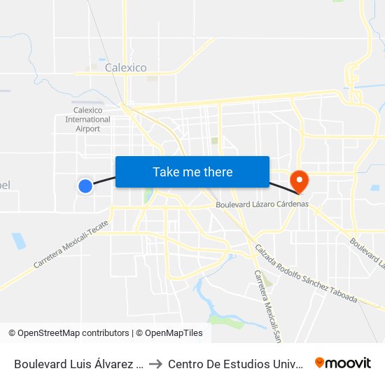 Boulevard Luis Álvarez / Avenida Noruega to Centro De Estudios Universitarios Xochicalco map