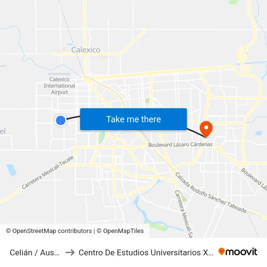 Celián / Australia to Centro De Estudios Universitarios Xochicalco map
