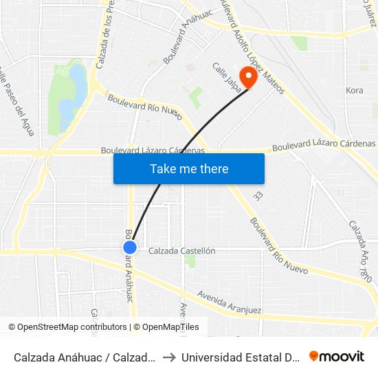 Calzada Anáhuac / Calzada Castellón O Islas Malvinas to Universidad Estatal De Estudios Pedagogicos map