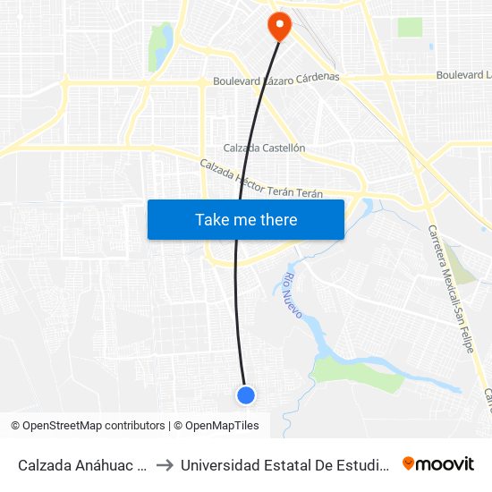 Calzada Anáhuac / Capileiro to Universidad Estatal De Estudios Pedagogicos map