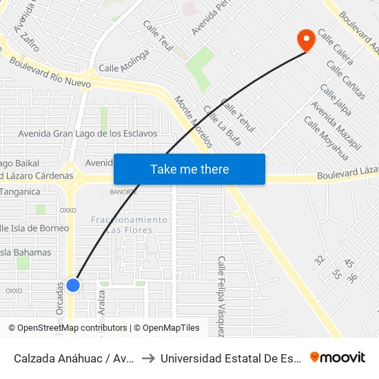 Calzada Anáhuac / Avenida Pontevedra to Universidad Estatal De Estudios Pedagogicos map