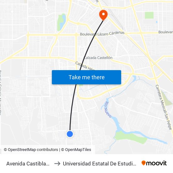 Avenida Castiblanco / Anso to Universidad Estatal De Estudios Pedagogicos map
