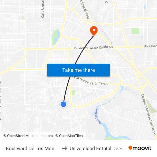 Boulevard De Los Monarcas / Gómez Morín to Universidad Estatal De Estudios Pedagogicos map