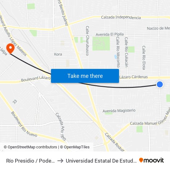 Río Presidio / Poder Legislativo to Universidad Estatal De Estudios Pedagogicos map