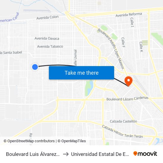 Boulevard Luis Álvarez / Avenida Australia to Universidad Estatal De Estudios Pedagogicos map