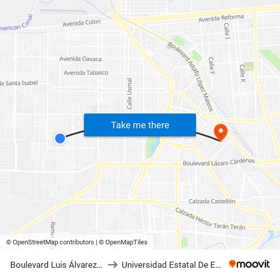 Boulevard Luis Álvarez / Avenida Tanzania to Universidad Estatal De Estudios Pedagogicos map