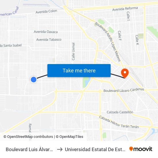 Boulevard Luis Álvarez / Arquitectos to Universidad Estatal De Estudios Pedagogicos map