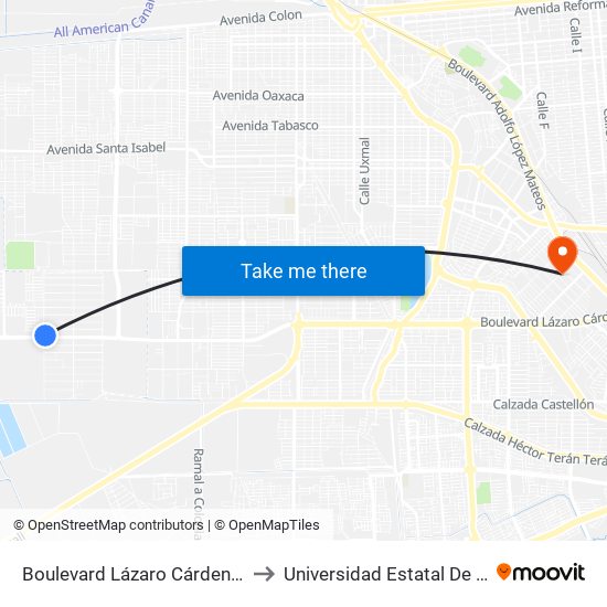 Boulevard Lázaro Cárdenas / Capitán Juan Mange to Universidad Estatal De Estudios Pedagogicos map