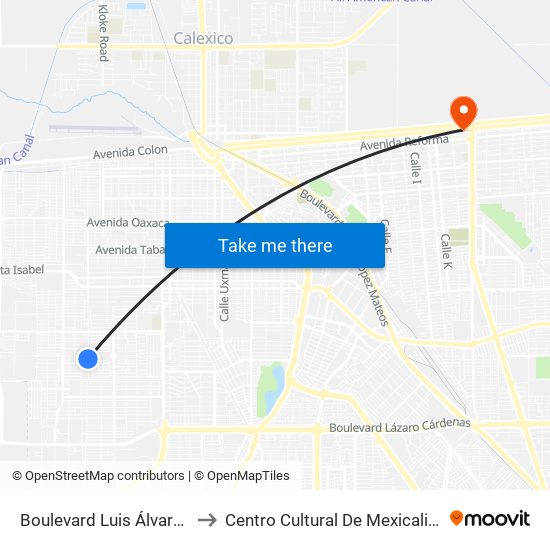 Boulevard Luis Álvarez / Avenida Kenia to Centro Cultural De Mexicali, Seminario Diocesano map