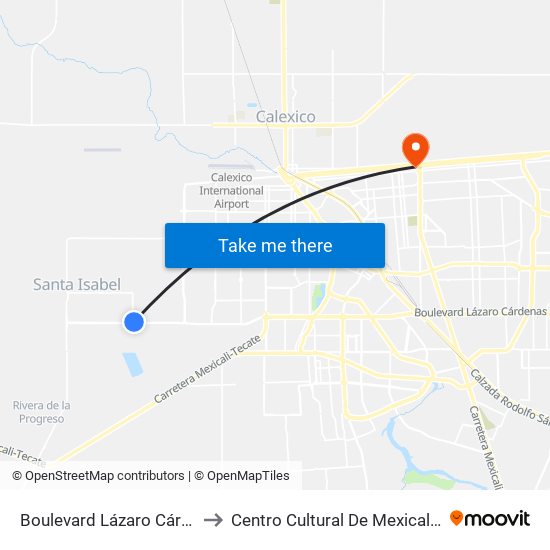 Boulevard Lázaro Cárdenas / San Ramón to Centro Cultural De Mexicali, Seminario Diocesano map