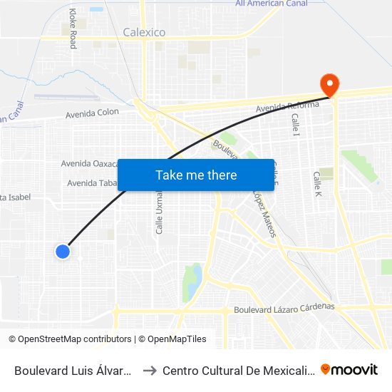 Boulevard Luis Álvarez / Avenida Grecia to Centro Cultural De Mexicali, Seminario Diocesano map