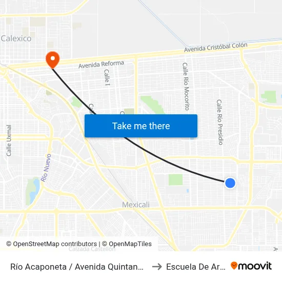 Río Acaponeta / Avenida Quintana Roo to Escuela De Artes map