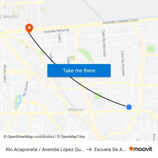 Río Acaponeta / Avenida López Quezada to Escuela De Artes map